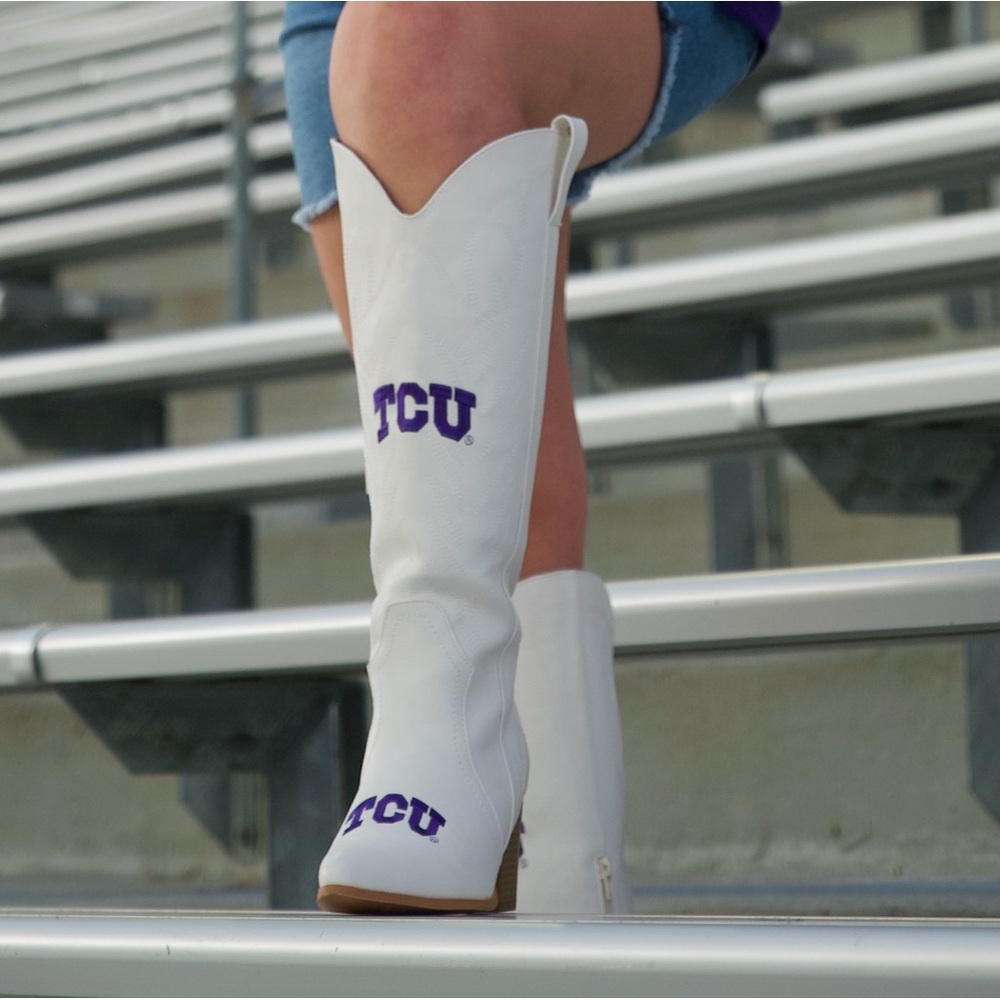 TCU White and Purple Women's Boots